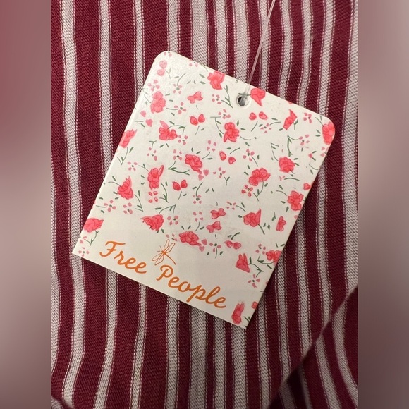 Free People Red Flutter Sleeve Wrap Blouse - Picture 5 of 10